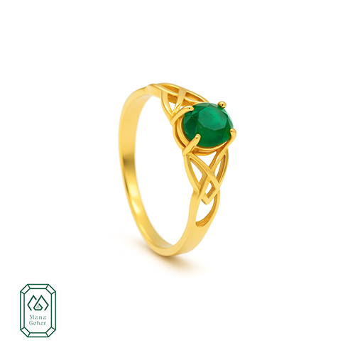 انگشتر طلای زنانه با نگین زمرد کد 145