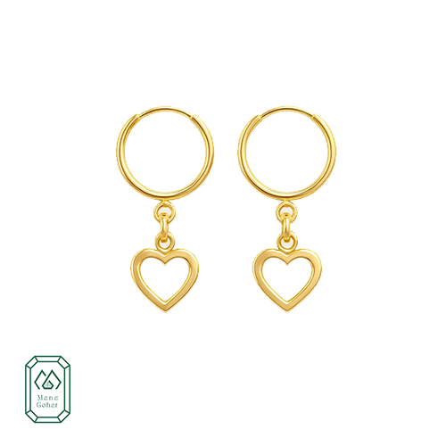 گوشواره لیزری تک قلب خالی