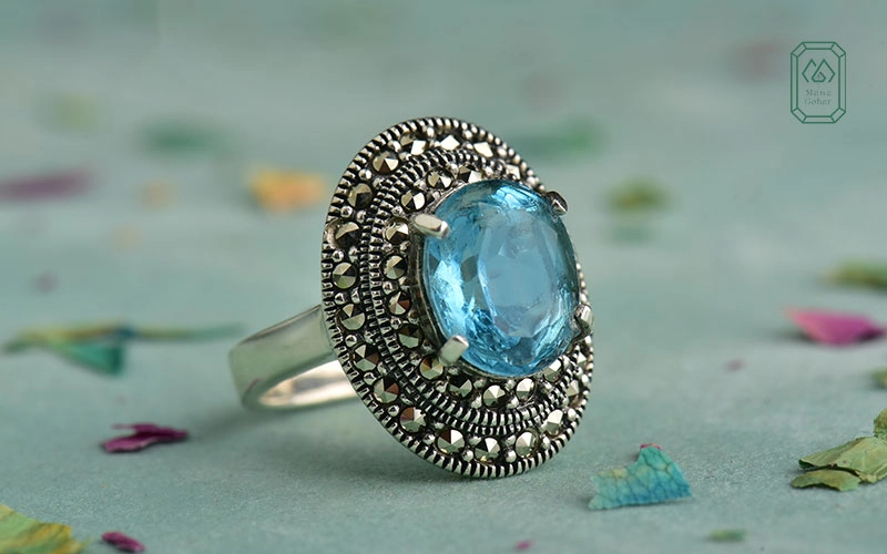 سنگ توپاز - سنگ توپاز اصل - سنگ توپاز آبی - انگشتر توپاز