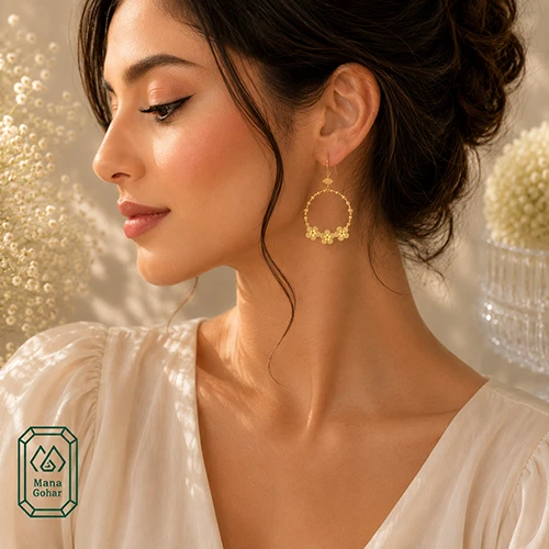 گوشواره حلقه ای تراش کد 1726