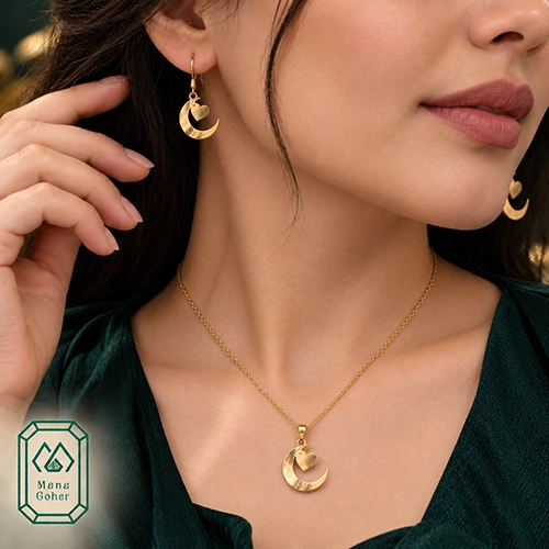 نیم ست ماهلین قلب و ماه کد 1014